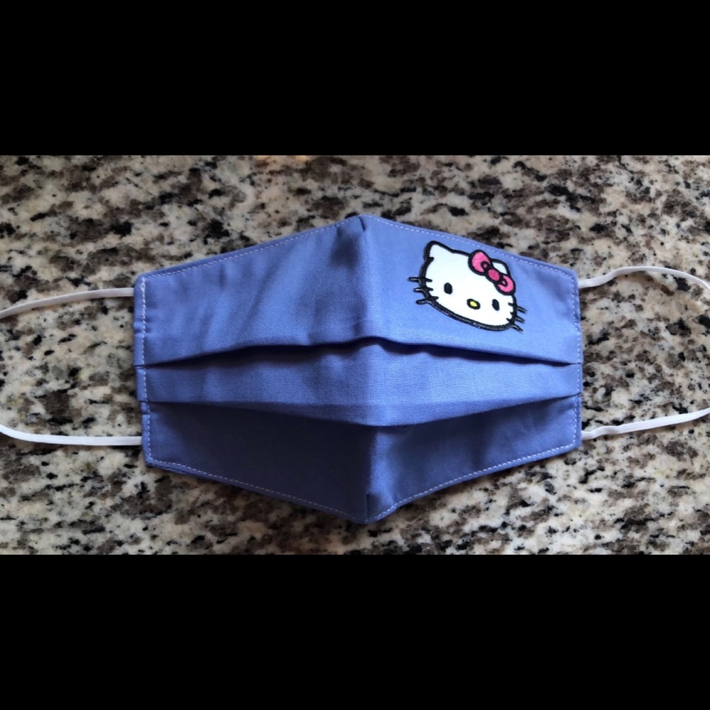 Periwinkle Hello Kitty Cloth Face Mask with Filter - Picture 2 of 2